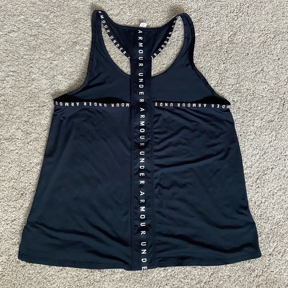 Under Armour Women’s Heatgear Black Racerback Tank with Logo